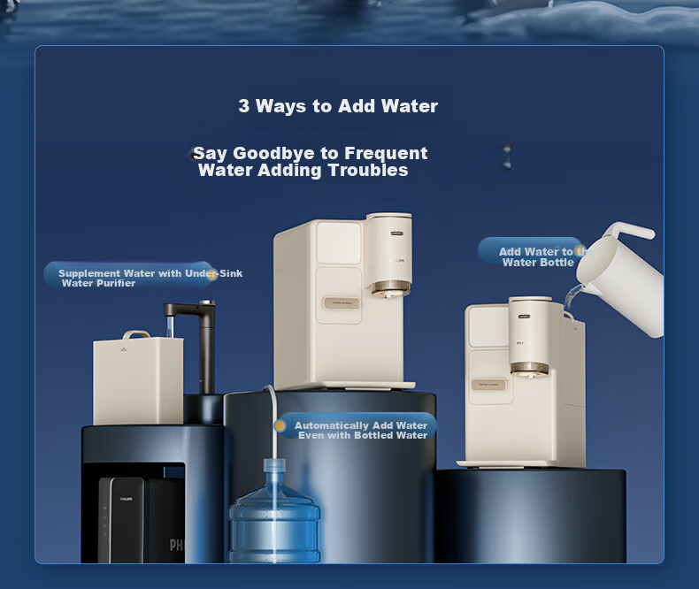 PHILIPS Ice Maker And Water Dispenser, Cooling And Heating Type, Ice Machine for Smoothies And Cubes, No Installation Required, All-In Four-In Water Dispenser, ADD8240 Bingjing C1 5