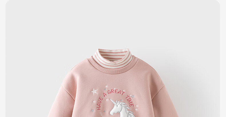 DAVE & BELLA Children's Fleece-Lined Sweatshirt, Girls' Autumn And Winter Wear, Boys' Clothing, Girls' Turtleneck Top, Children's Apparel 11