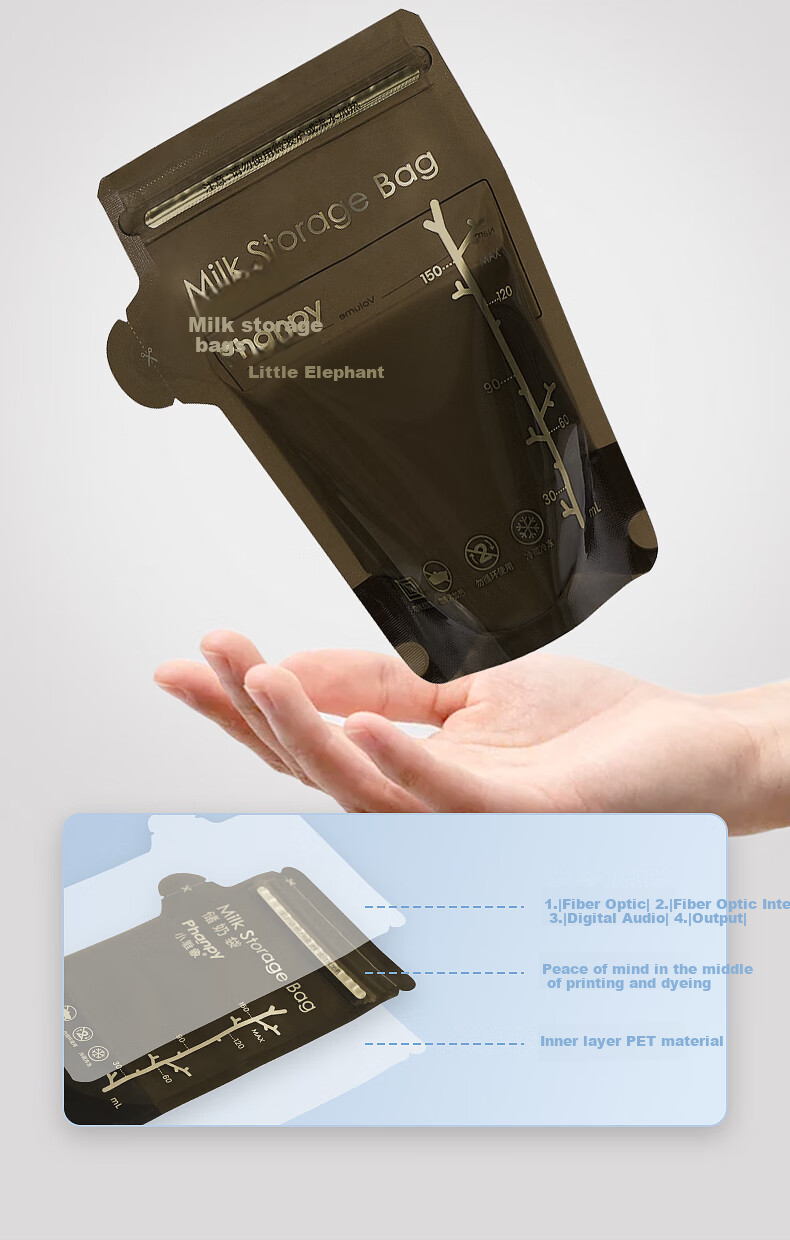 Xiaoyaxiang Light-Blocking Breast Milk Storage Bags, Small Capacity Milk Preservation Bags, 150ml*60 Pieces 6