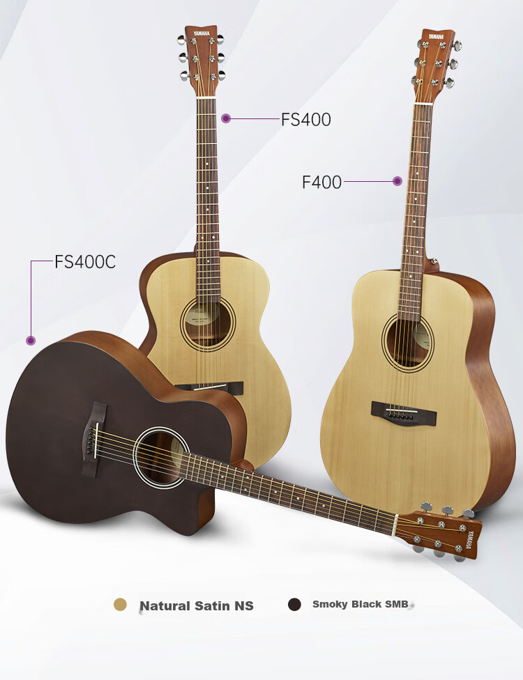 YAMAHA FS400CNS Acoustic Spruce Beginner Entry-Level Folk Cutaway Guitar, 40-Inch Natural Wood Color Matte Finish 3