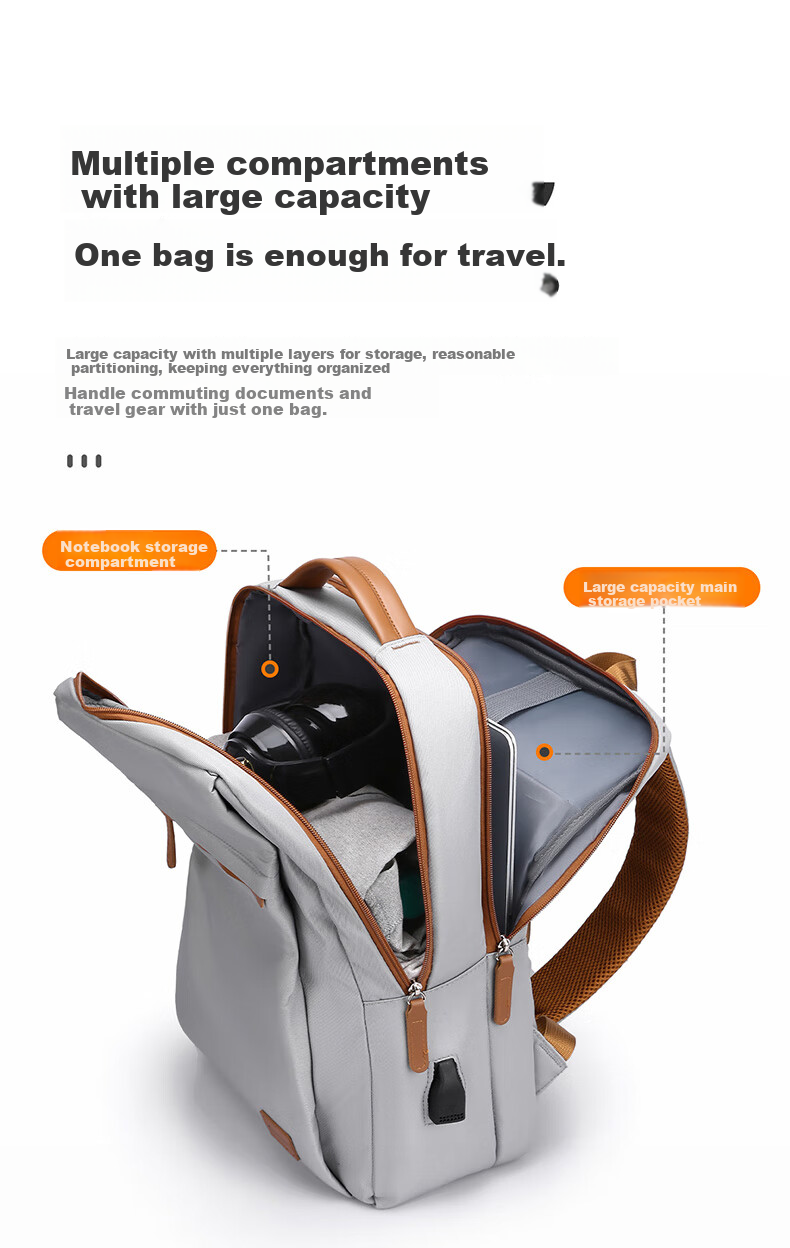 DiyiGongfang Backpack for Men And Women, Business Travel Large Capacity 14/15.6/16 Inch Laptop Bag Compatible with Xiaomi, Lenovo Legion, Huawei, Apple 3