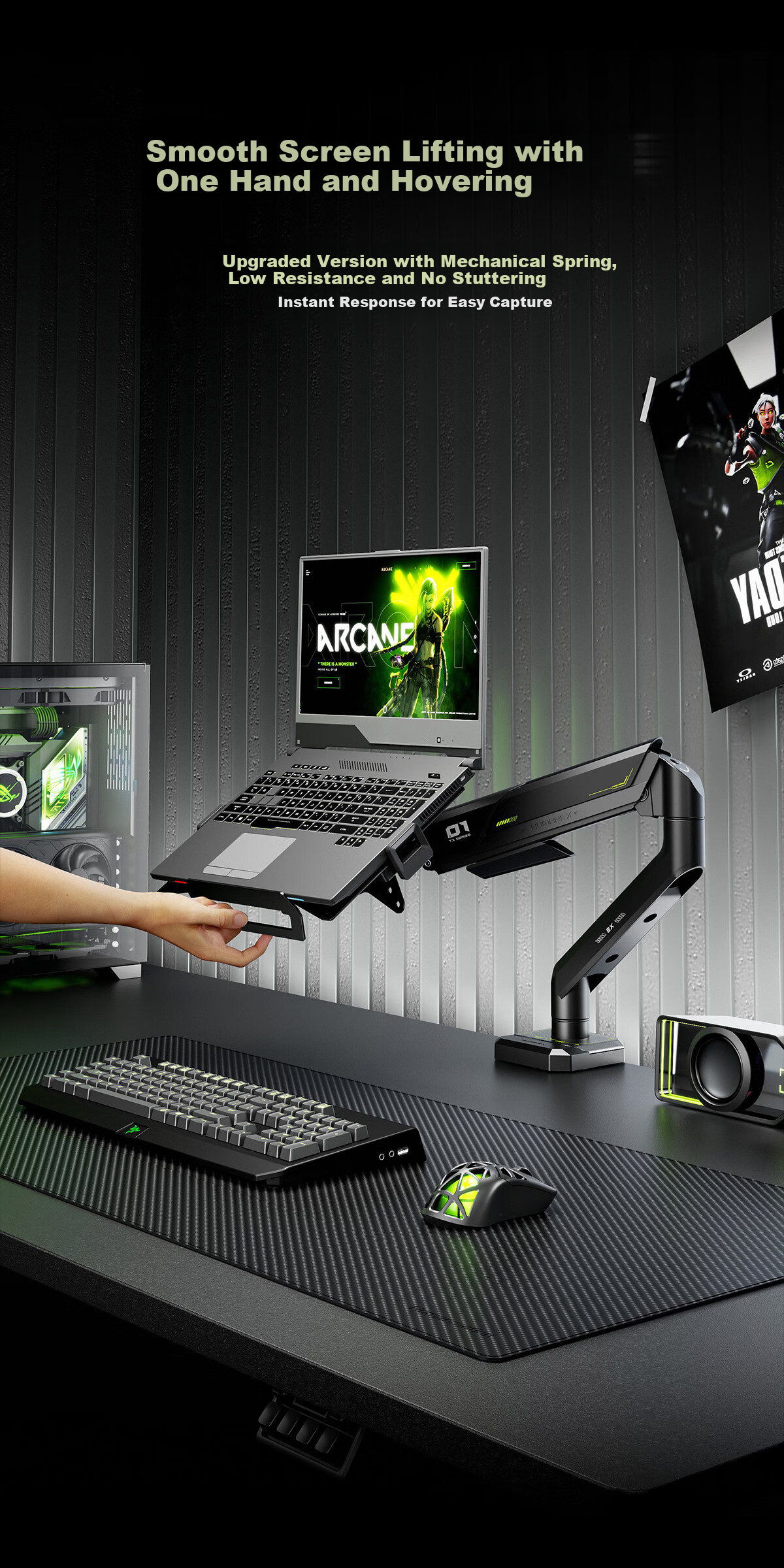 Songneng X Dual Screen Monitor Stand Mechanical Arm Display Screen Bracket Expansion Gaming Screen Stand Computer Riser 17-35 Inch 10KG Compatible TX01-2B-A Matte Black 5