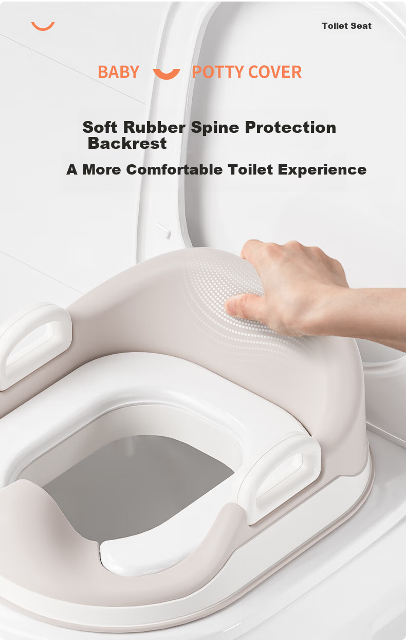 Babyhood Children's Toilet Seat, Baby Potty Training Aid, Toilet Ring, Upgraded Soft Cushion + Soft Backrest, 151 Lily of The Valley Pink 2