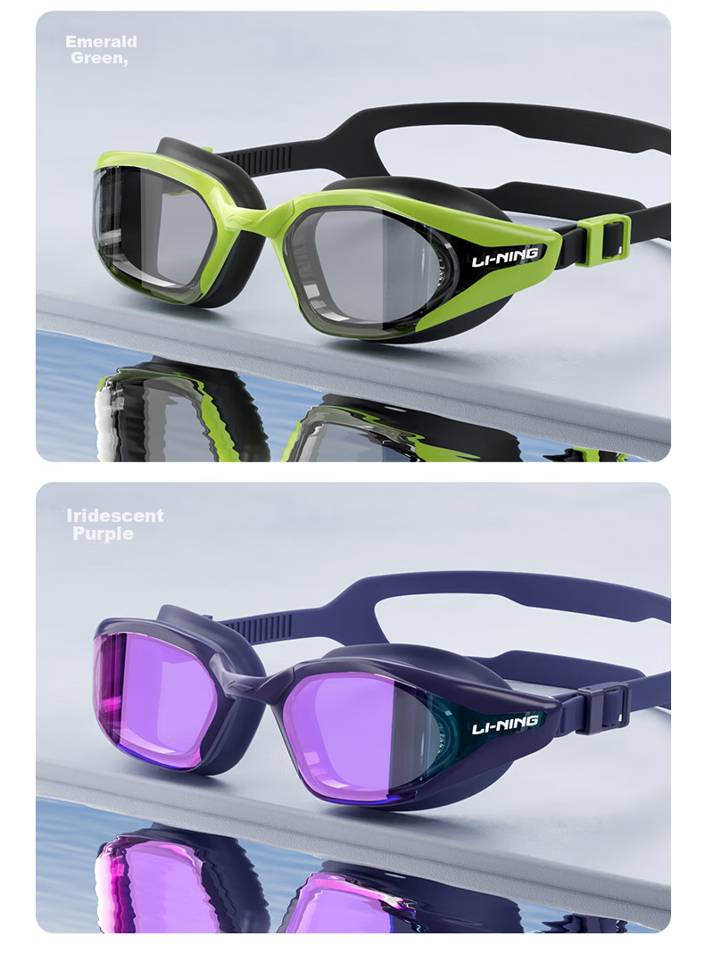 Li-Ning Swimming Goggles, Waterproof And Anti-Fog, for Men And Women, High-Definition, Professional Training, for Nearsighted Swimmers, Model 2805 Black, -3.00 Diopters 17