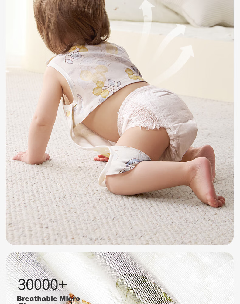 Shiyuejiejing Baby Romper, Summer Thin Style, Bamboo Cotton Gauze Half-Back Belly Pocket, Unisex Children's Bodysuit Vest 6