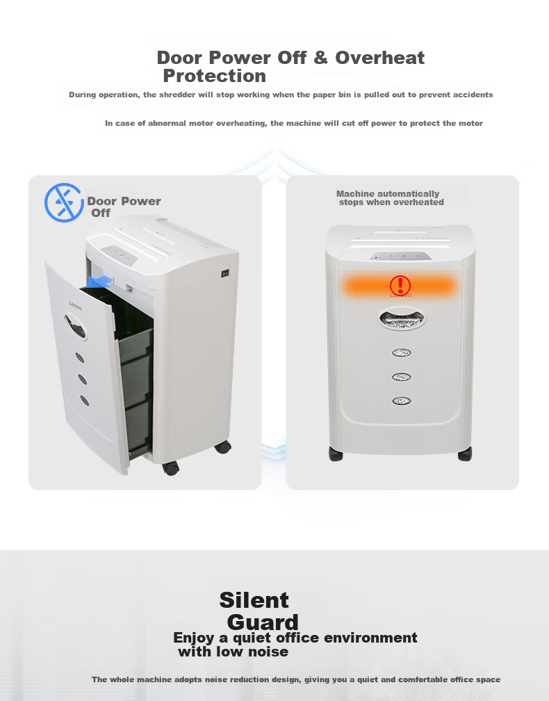Lenovo LX-C8108 Commercial Paper Shredder, Level 5 Security Multi-Functional Home Shredder, Office-Specific Document Shredder, Small Manual Mini Shredder, Can Shred Cards And CDs 6