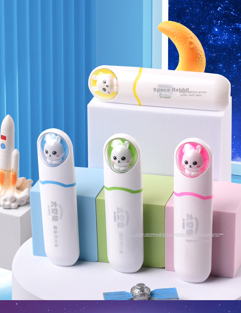 Genvana Nebula Soft Tip 4-Color Highlighter, Large Capacity, for Marking Points, Drawing, Doodling, Handwritten Notes, Journaling, Elementary And Middle School Students, 4 Pens/box, G-0550 12