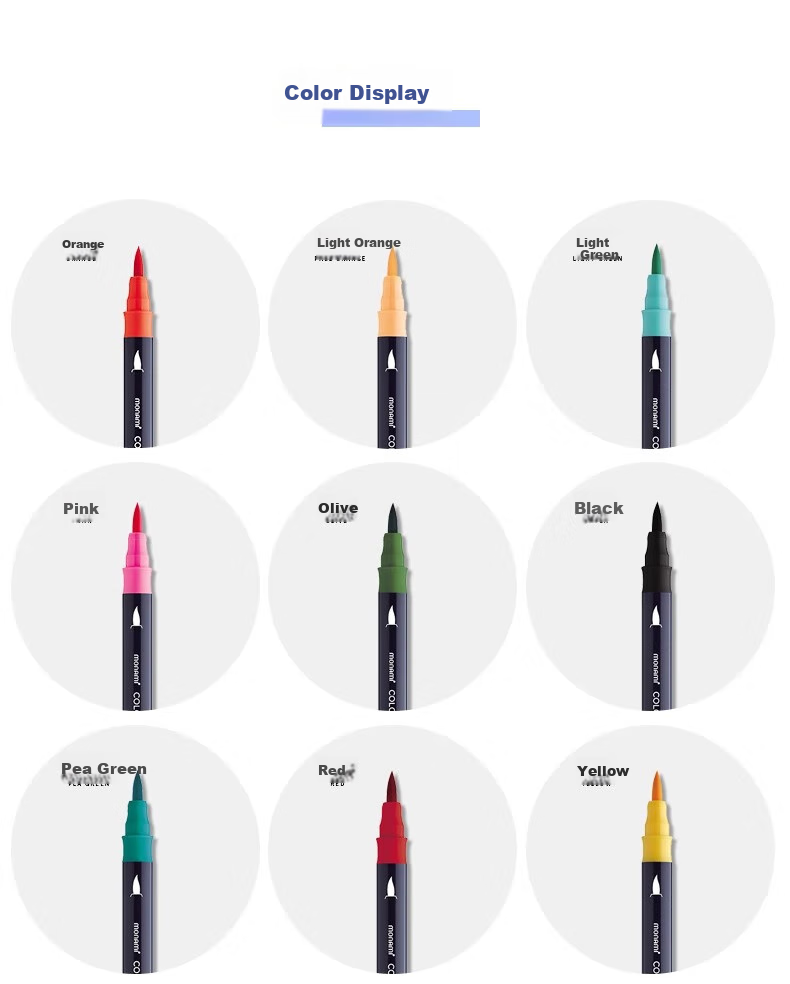 Monami Colorful Showy Brush, Soft Tip, Elastic Journal Brush, English Calligraphy Brush, Macaron 6-Color Set 04038Z06-DP Watercolor Brush 15