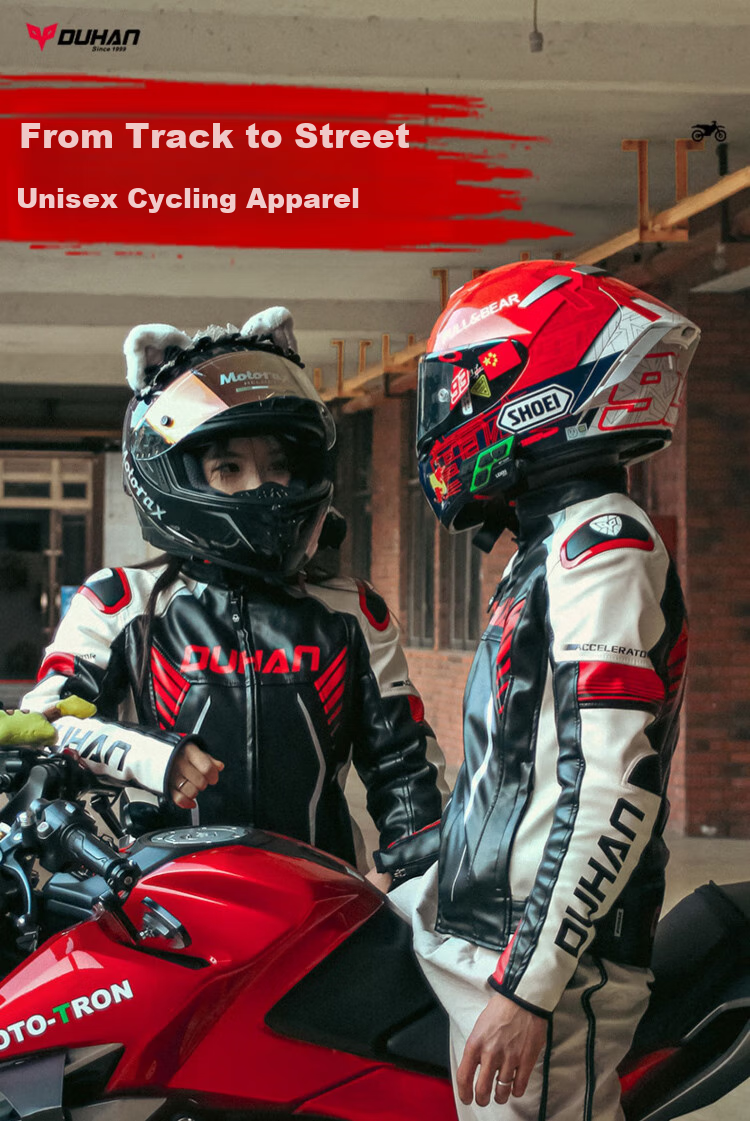 DUHAN D-2168 Motorcycle Riding Jacket, Long-Sleeve Racing Suit, Off-Road Motorbike Leather Jacket, Autumn And Winter Black Gold Men's Style M 1