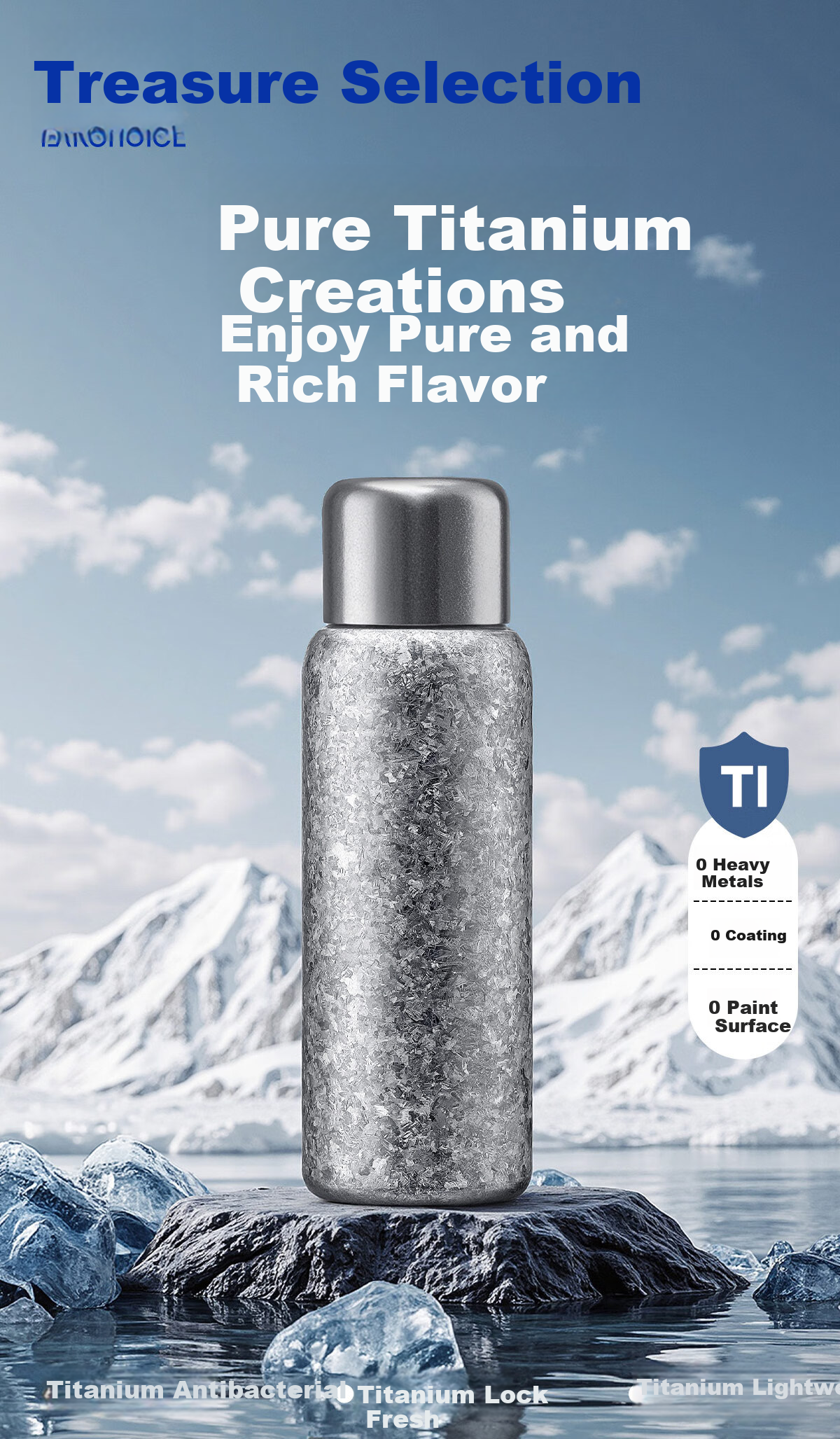 Baqianxing Pure Titanium Insulated Mug for Men And Women, Stylish Pure Titanium Water Cup, Tea Infuser Cup, Mid-Autumn Festival Gift for Parents And Elders, High-End 1