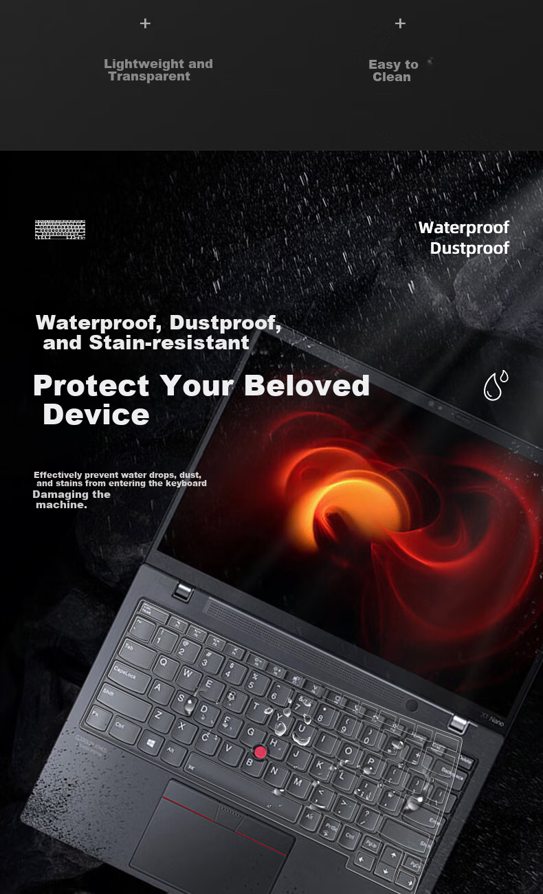 Jiasu Lenovo ThinkPad X13 2022 Model/ThinkPad S2 2023 Model 13.3-Inch (16:10) Keyboard Cover + Anti-Blue Light Screen Protector, Screen Protection Film Set 3