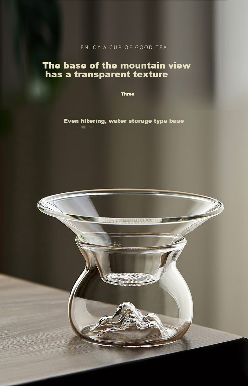 YIJUKE Glass Tea Strainer with Creative Tea Filter Mesh, Tea Infuser Funnel, Tea Accessory, Tea Filter 2