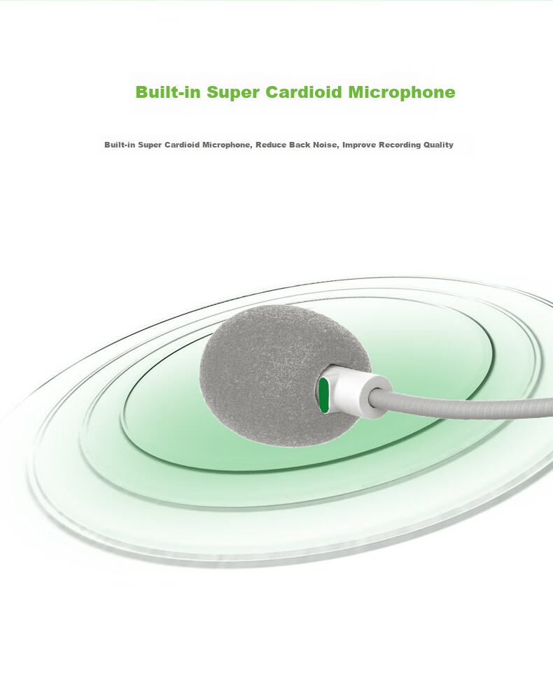 SaLaR E810 English Speaking And Listening Exam Headphones, Over-Ear, for Middle School And College Entrance Exams, Recording And Repeating Function, Human-Machine Dialogue Earphone with Microphone, USB Interface, Dual-Use Type-C Port, White Color 3