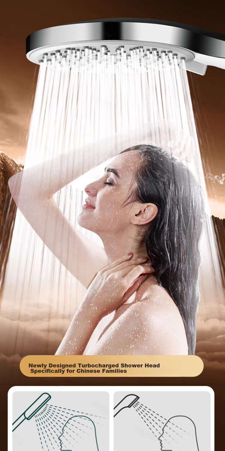 ILeddog [Germany] Large Panel Three-Mode Powerful Pressure-Boosting Shower Head Bathroom Handheld Shower Set HL-005 8