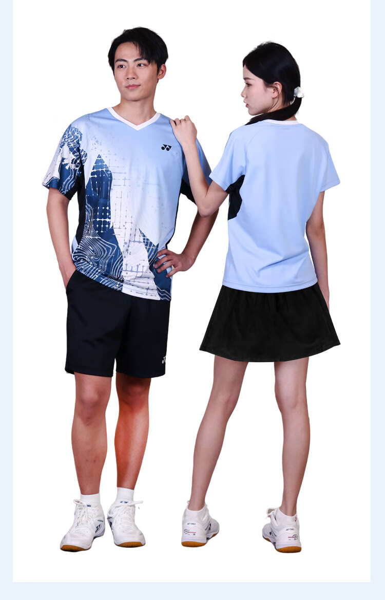 YONEX Badminton Shirt and Shorts Set Men's 1102525BCR Crystal Blue M 1