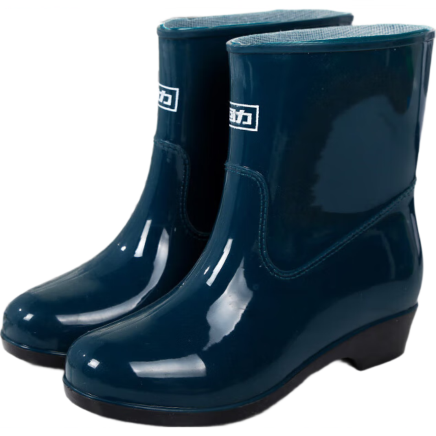 Warrior Women's Mid-Calf Rain Boots, Waterproof Non-Slip Rubber Shoes, Wear-Resistant Rain Boots HL52S Dark Green Size 39