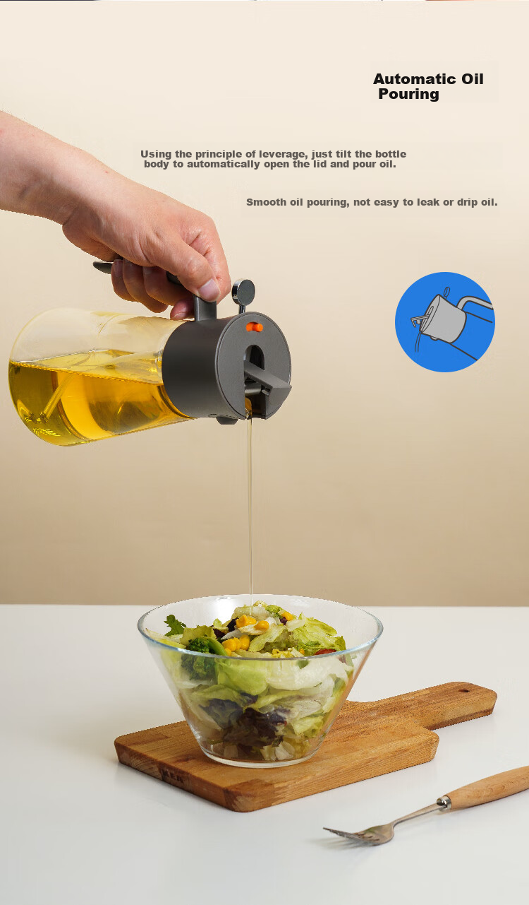 LOCK&LOCK (LOCK&LOCK) Large Capacity Glass Oil Sprayer Bottle, Soy Sauce Spray Bottle, 500ml, Blue 6
