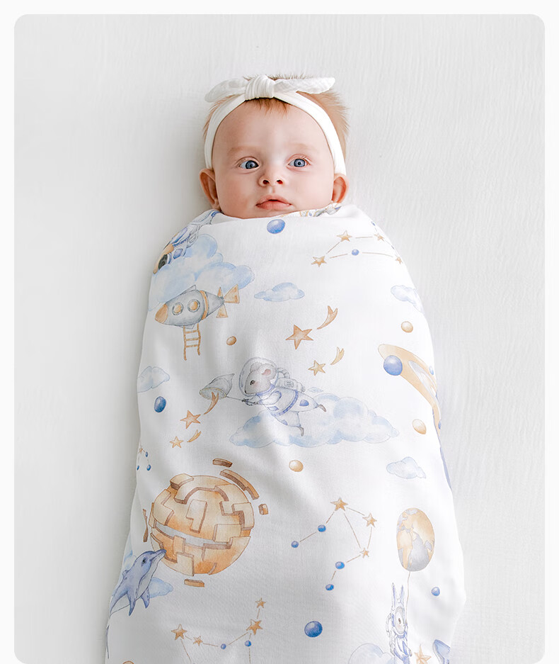 BUBBLE TREE Baby Swaddle Blanket, Thin Summer Style for Newborns, Gauze Swaddling Cloth, Maternity Ward Wrap, Spring And Summer Use 18