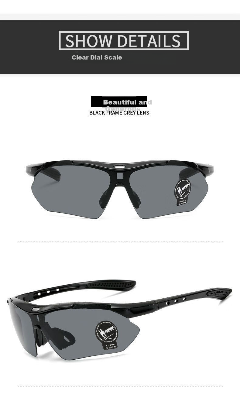 Mumujian Cycling Windproof Outdoor Hiking Goggles Sunglasses, Black Frame with Gray Lenses [Cycling Windproof Goggles] 4
