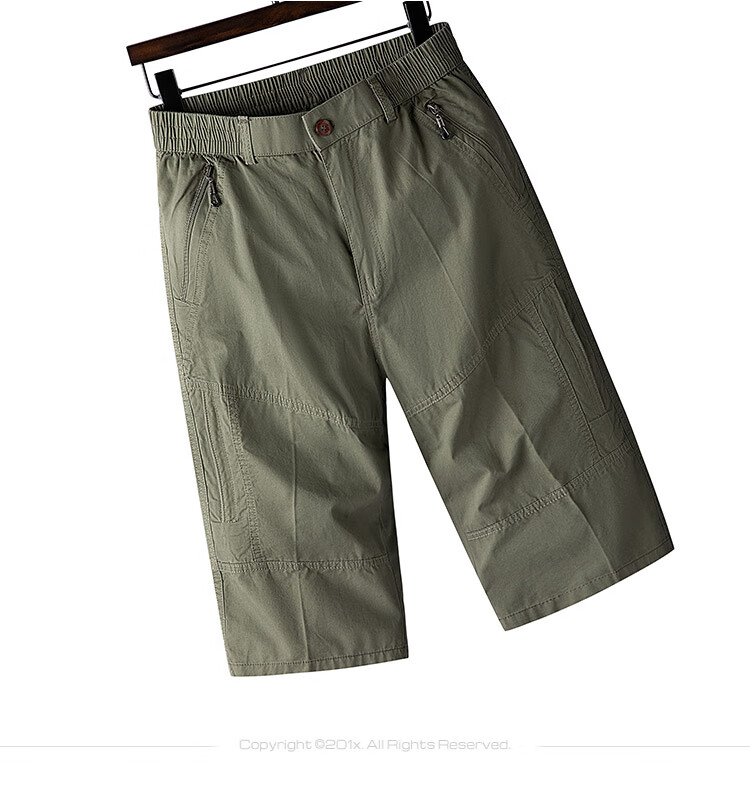 ROMON Summer Men's Workwear Cropped Pants Cotton Breathable Simple Youth Sports Shorts Beach Pants Xinjiang Pure Cotton 13