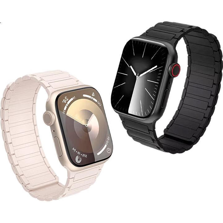 Ремешок MSSM для Apple Watch, силиконовый магнитный, черный, для S11/S10, S9/8/SE3/Ultra3