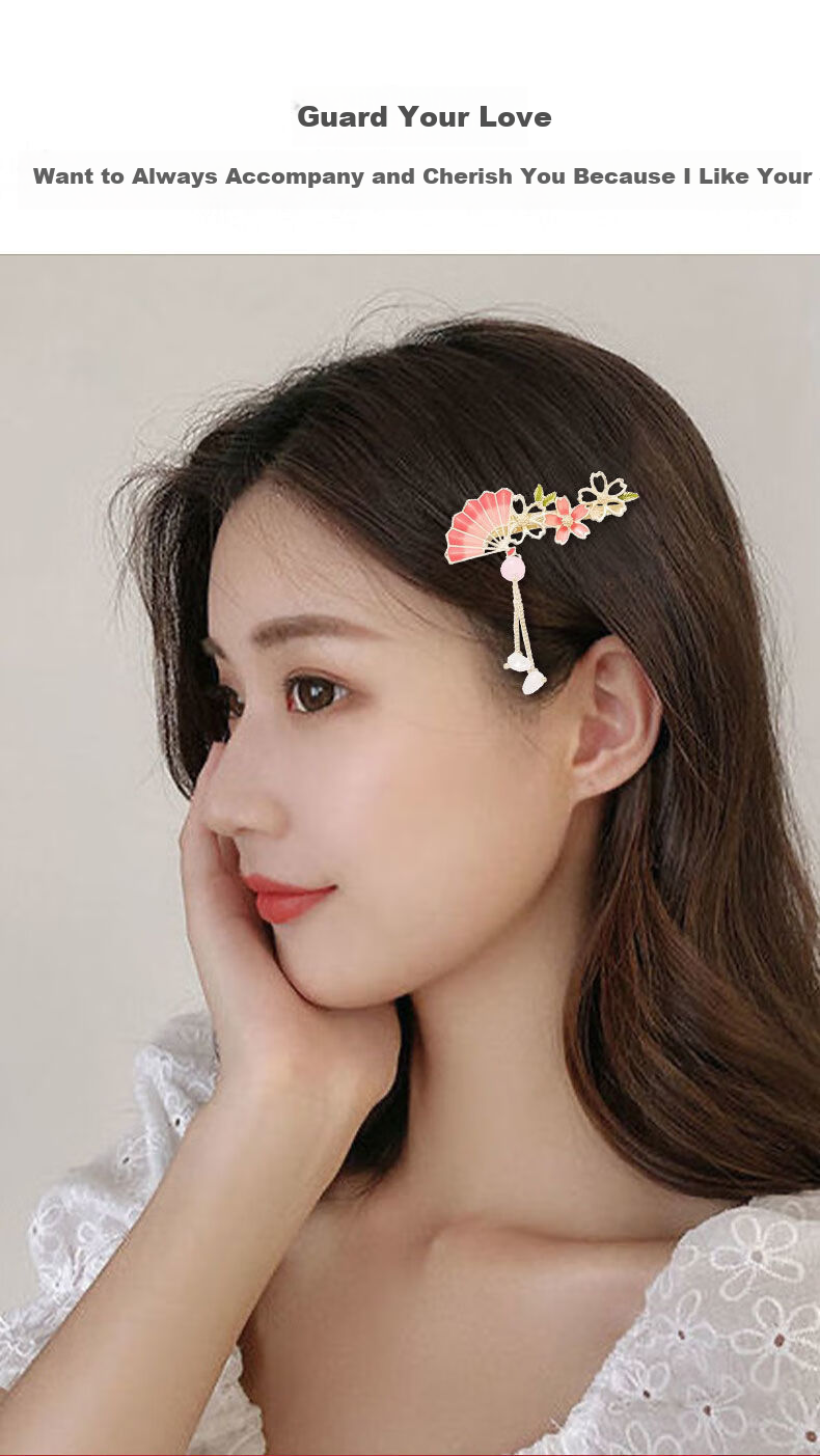 Gunai Vintage-Style Hair Clip, Women's Bangs Tassel Side Clip, Barrette Hair Accessory, Birthday Gift for Girlfriend 6