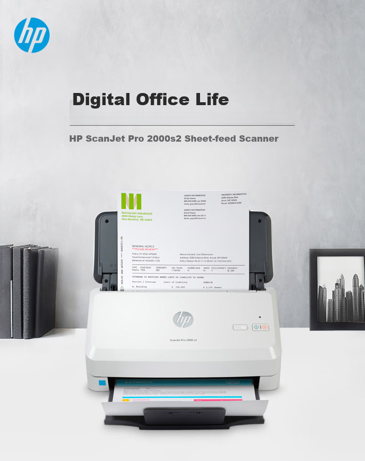 HP SJ2000 s2 Sheet-Fed Scanner, Duplex Scanning, ADF Document Feeder, Upgraded Version of 2000s1 1