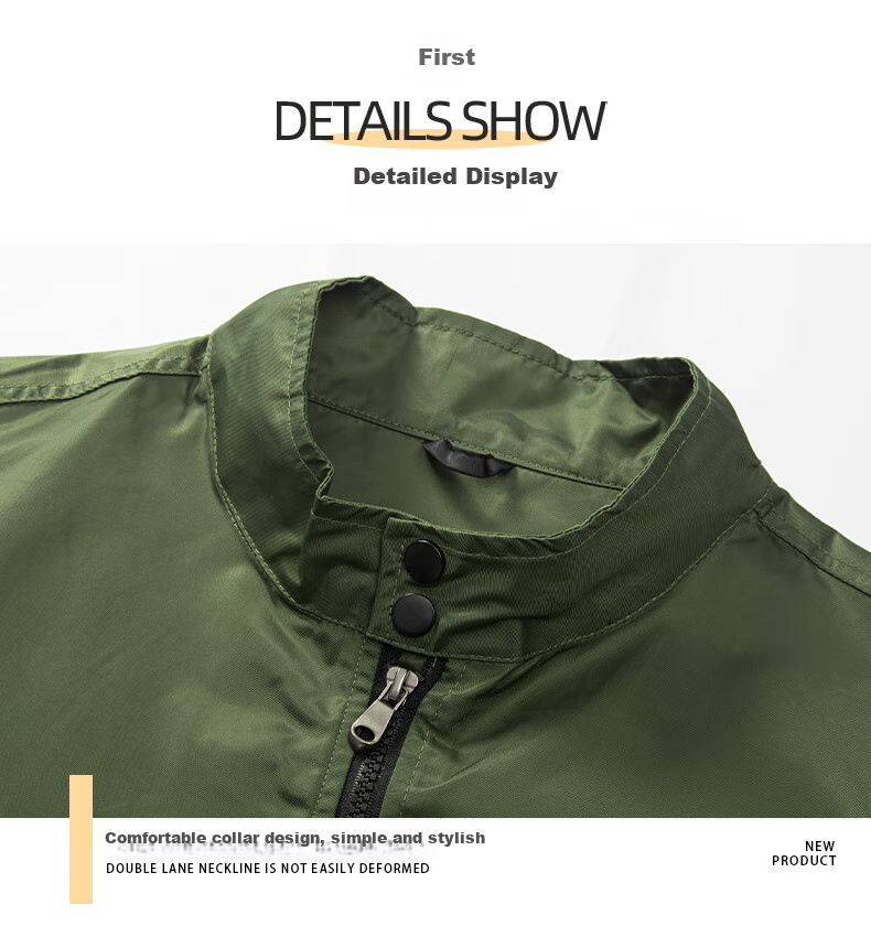 JEEP SPIRIT Men's Jacket, Spring And Autumn Outerwear, Simple And Stylish, Casual Comfortable Versatile Top, Light Army Green, XL 11