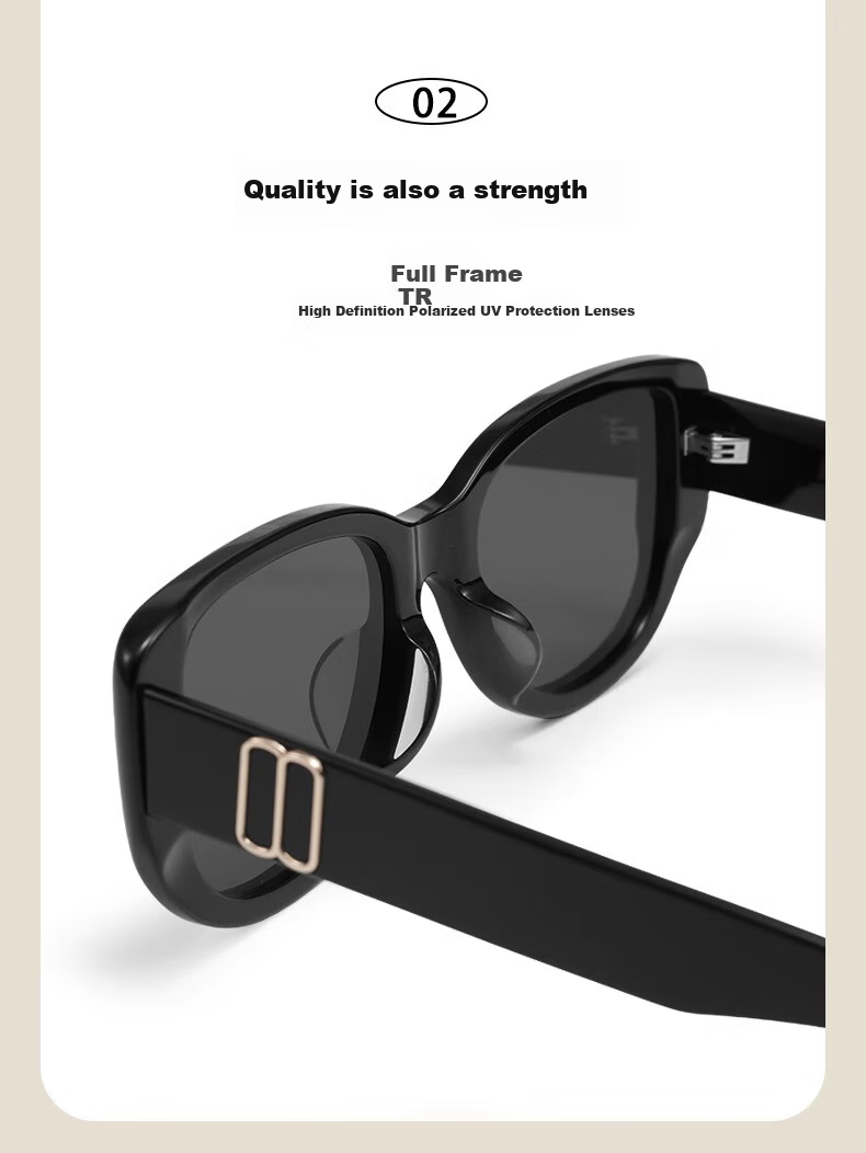 GOGOSOON 2025 New Style Retro Sunglasses for Women, Elegant UV400 Anti-UV Large Face Slimming Polarized Sunglasses 5
