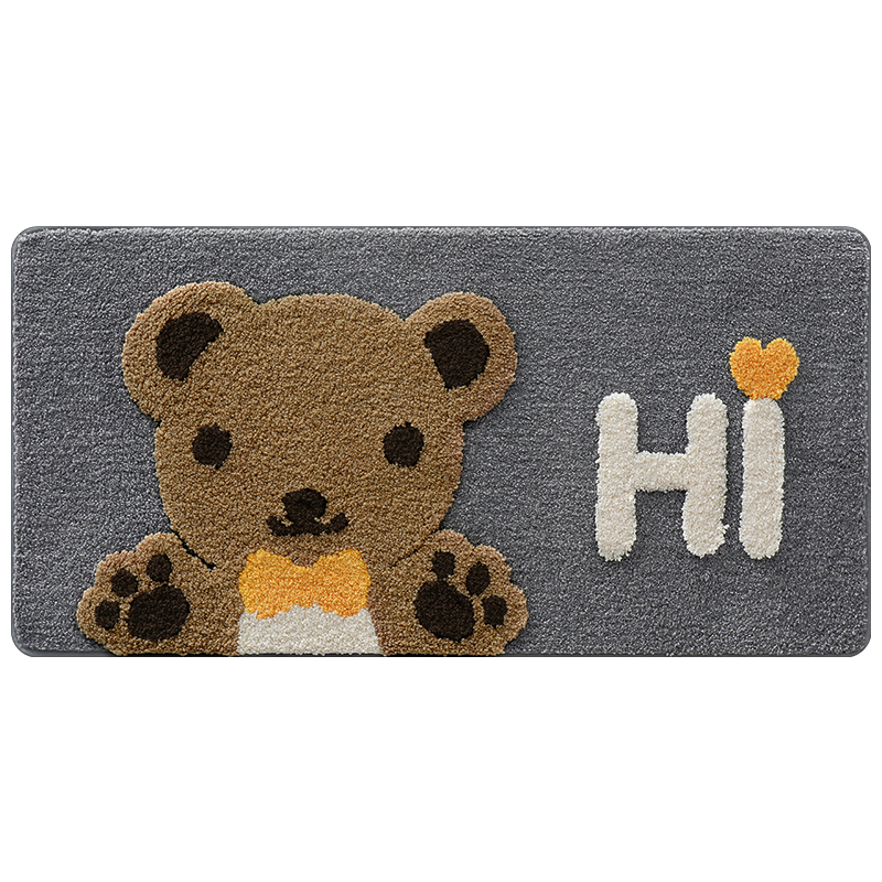 Dajiang Bathroom Mat, Toilet And Shower Entrance Non-Slip Absorbent Mat, Cartoon Fun Flocked Bathroom Rug, 50x100cm