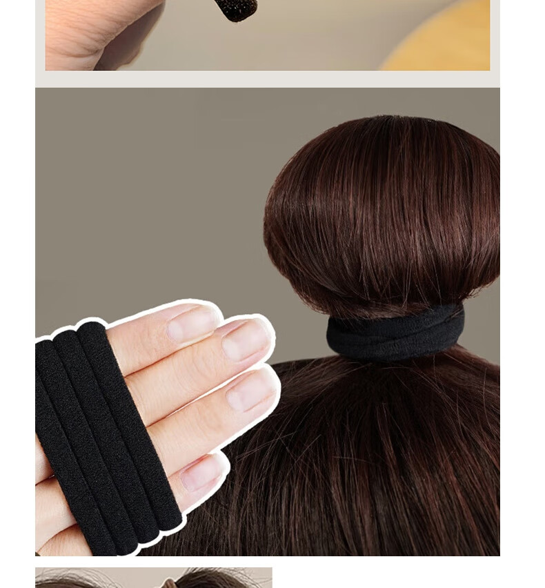 Jiaoxuefei Seamless Milk Coffee Color Hair Ties, 40 Pieces, High-Elasticity Nylon Hair Bands, Rubber Bands for Ponytails And Hair Ties 2
