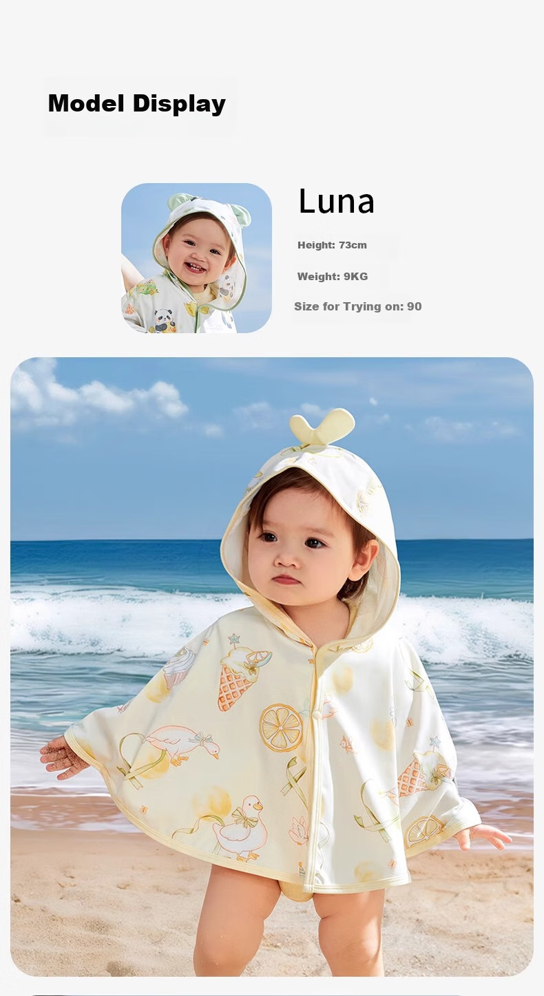 AIBEDILA Children's Sun Protection Clothing, New Summer Style for Boys And Girls, Baby Ice Silk Shawl, Small Age Infant Sun Protection Cloak 12