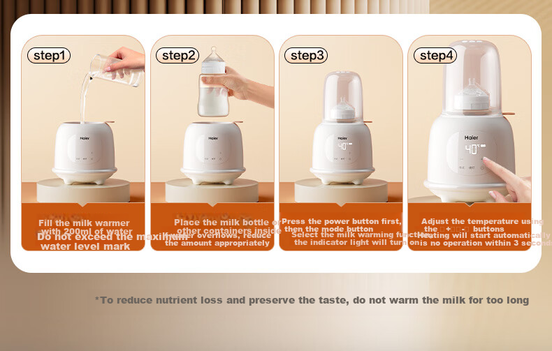 Haier Milk Warmer And Bottle Sterilizer Two-In Baby Constant Temperature Milk Thawing And Heating with Night Light for Complementary Food 9