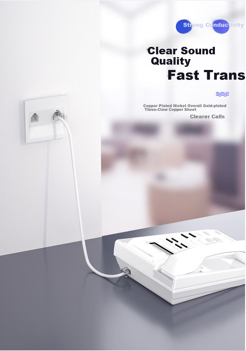 BURLEFRAN RJ45 to RJ11 Telephone Cable, 8P4C to 6P4C Network to Telephone Converter, Network to American-Style Four-Core Cable, 0.3 Meter 3