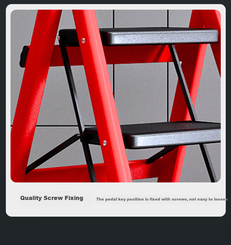 SHULIANG Ladder, Household A-Frame Ladder, Five-Step Ladder, Folding Engineering Ladder, Thickened Carbon Steel 15
