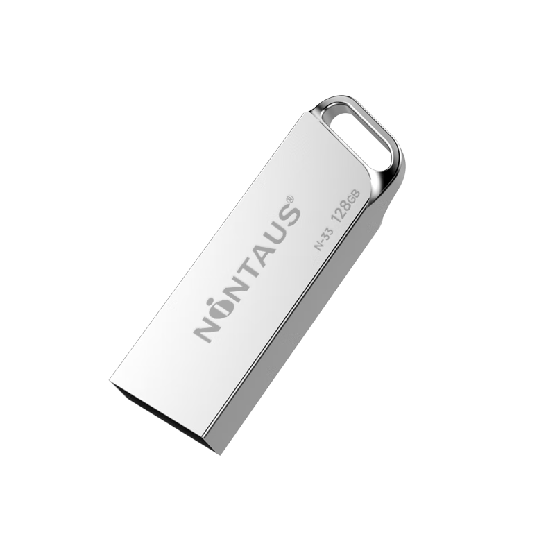 USB-накопитель NINTAUS N-33, 128 ГБ, USB 2.0, металлический корпус, серебристый
