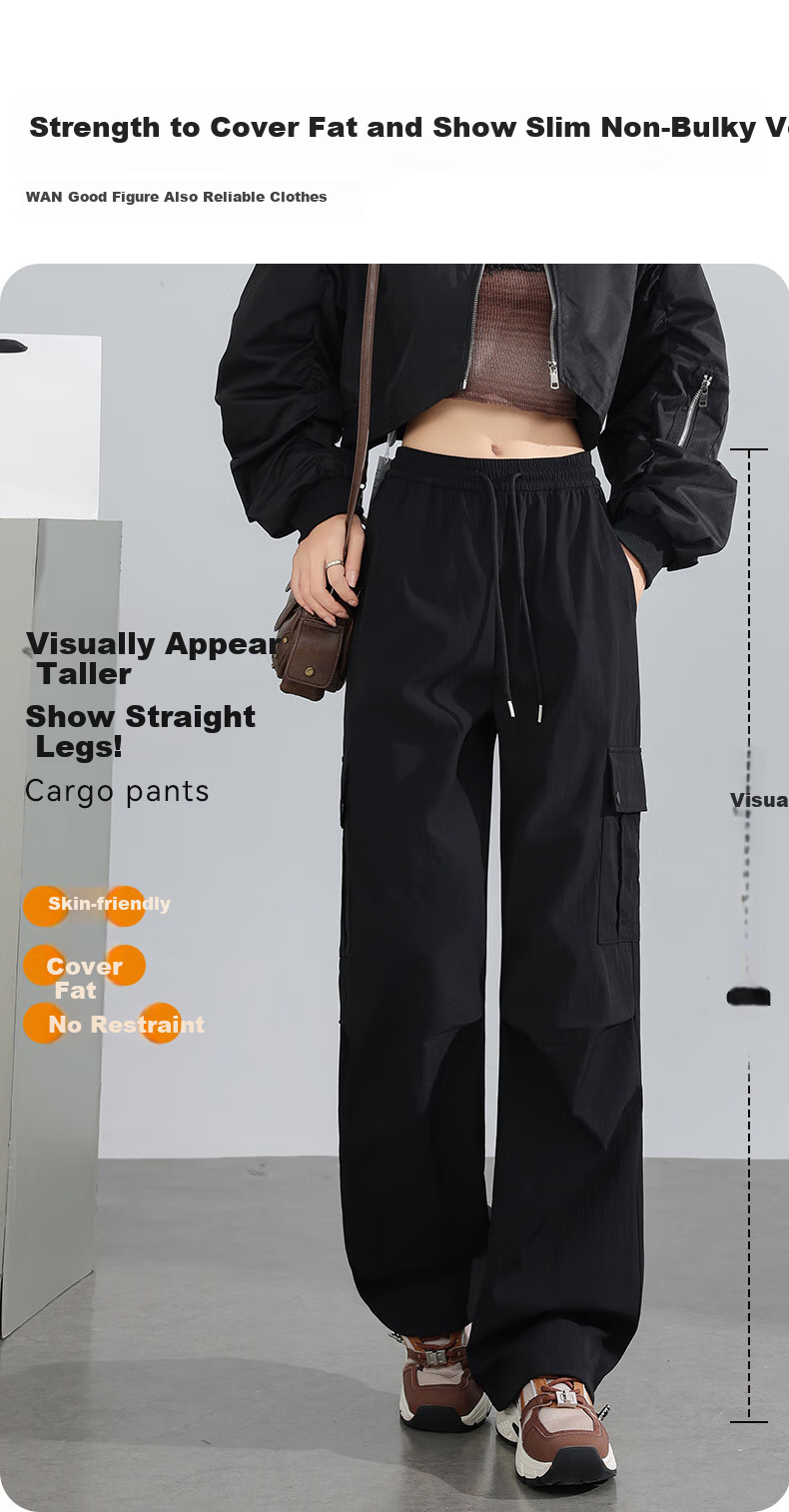FitonTon American-Style Cargo Pants for Women, New Autumn/winter 2025 Style, Sports Casual Wide-Leg Pants, Two-Way Wear Hiking Trousers, Women's Size M 6