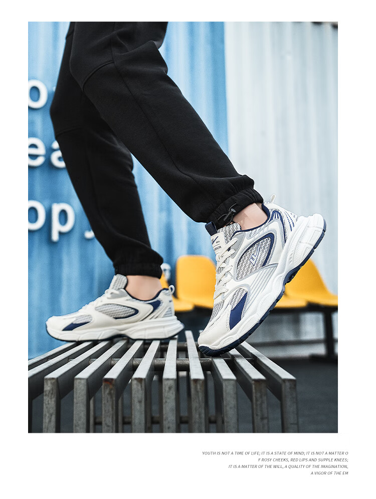 Warrior Men's Mesh Dad Sneakers Breathable Casual Outdoor Sports Shoes WXY5116 Beige Black Size 39 9