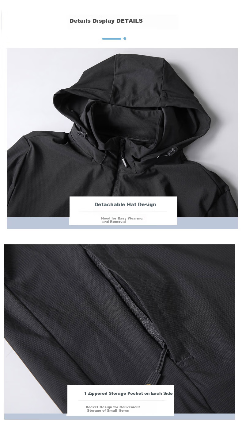 Ayoupang Summer Large Size Sun Protection Clothing for Men, 2025 New Fishing Wear, UPF50+ Breathable Jacket with Detachable Hood 16