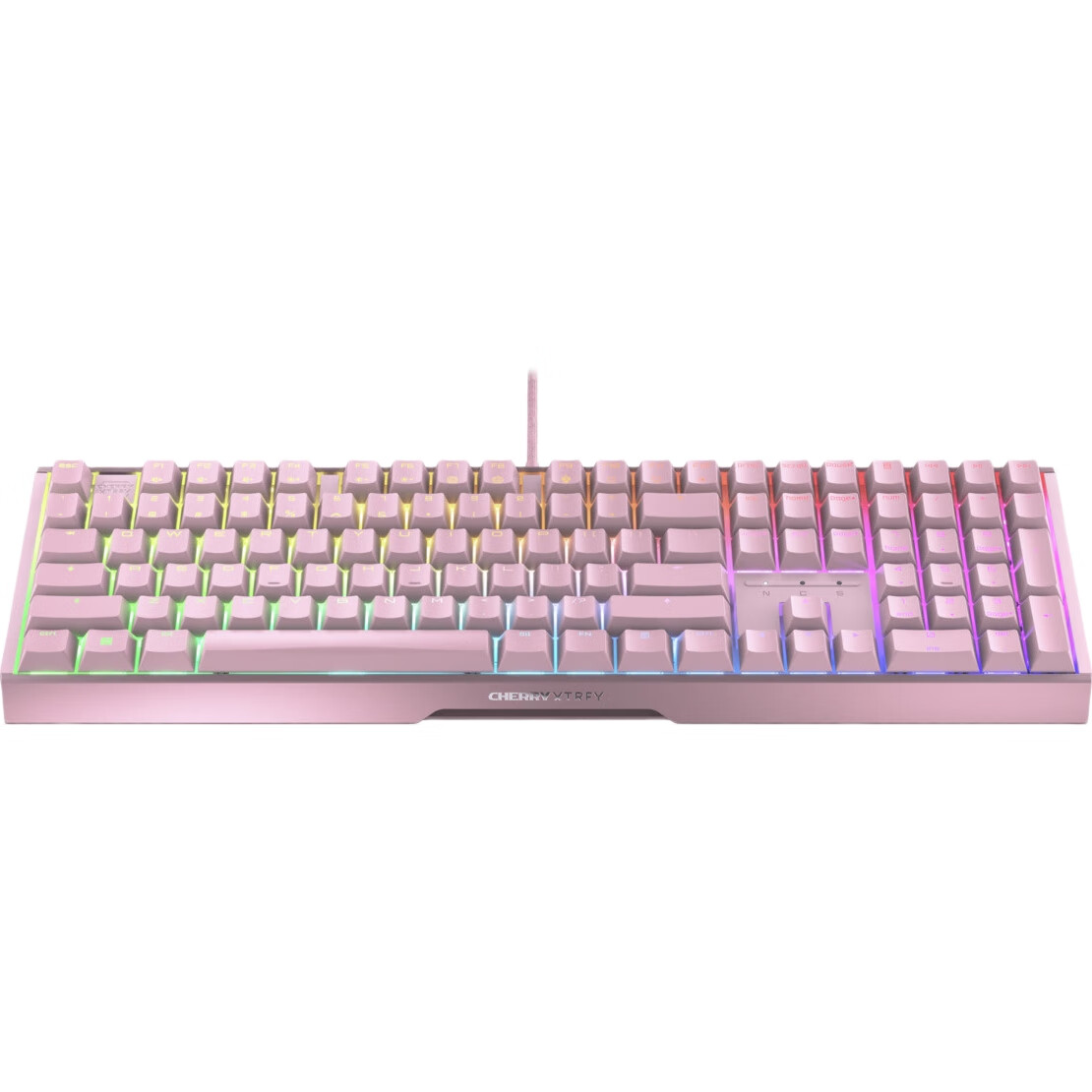 Механическая клавиатура CHERRY MX3.1, проводная, игровая и офисная, с RGB подсветкой, алюминиевый корпус, розовый, красные переключатели