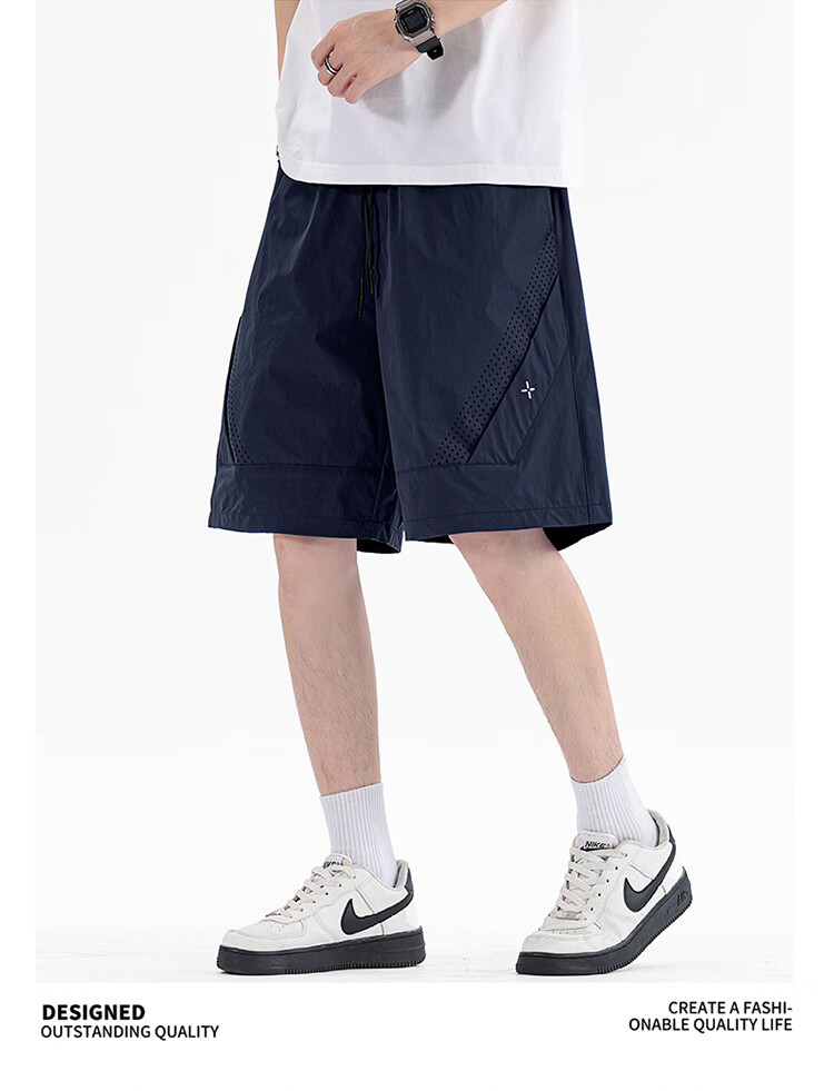 I'M DAVID Men's Summer 2025 New Breathable Casual Basketball Sports Mid-Length Shorts Trendy Ice Silk Quick-Dry Five-Point Pants 18