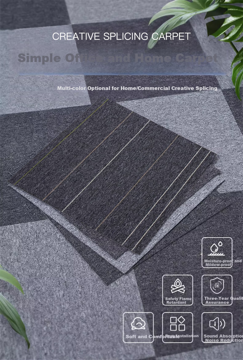 Modouyu Commercial Office Carpet, 50x50cm, 40 Pieces Per Set, Modular Carpet Tiles, Live Streaming Room, Large Area Full Coverage, Light Gray 1