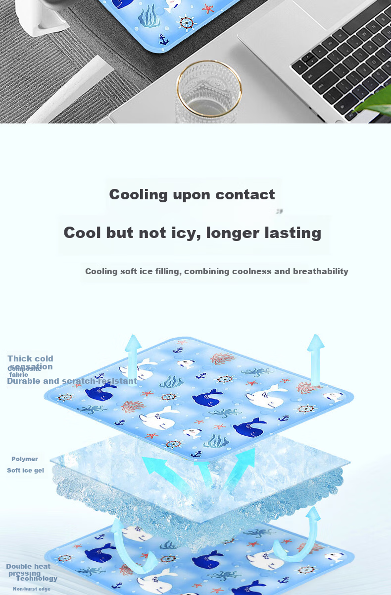 Yilafu Car Seat Cushion, Summer Ice Silk Cooling Pad, Office Square Mat, Home Sofa Ice Cream Seat, Pet Mat 8