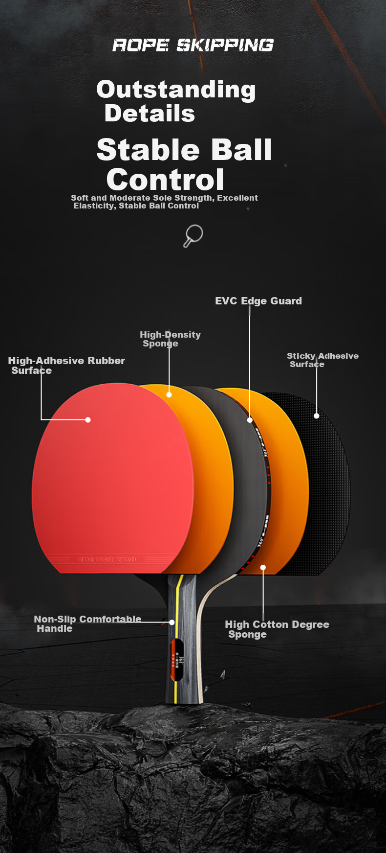 361° Table Tennis Racket, Professional for Students And Adults, Competition Training, Penhold Grip Or Shakehand Grip Set, Includes Racket Case And Three Balls 2