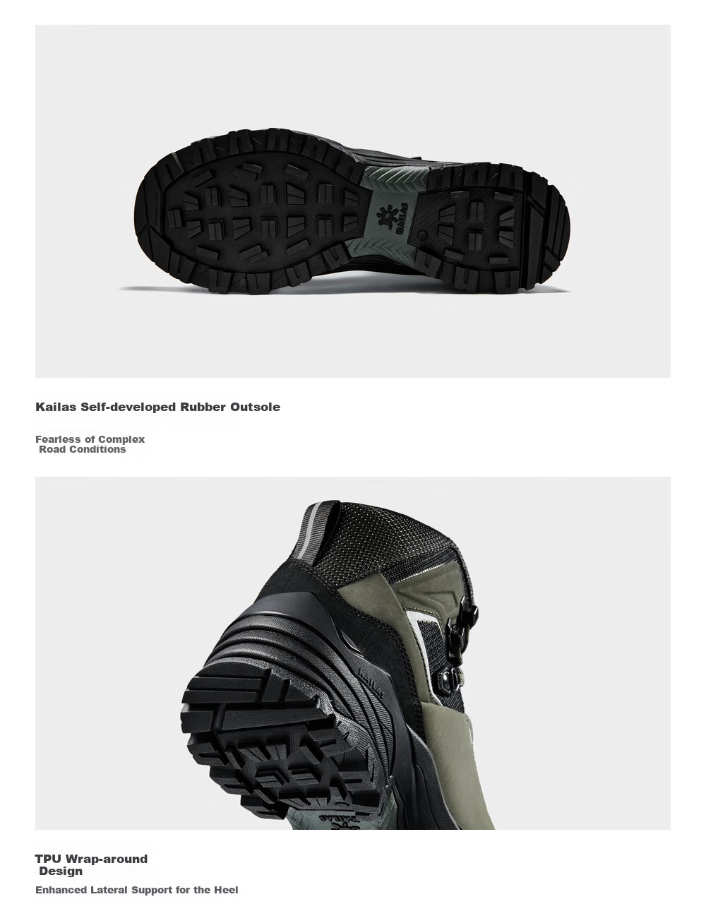 KAILAS MT5-2 Mid Hiking Shoes GORE-TEX Waterproof Shock Absorption Grip Heavy-Duty Hiking Shoes for Men 6