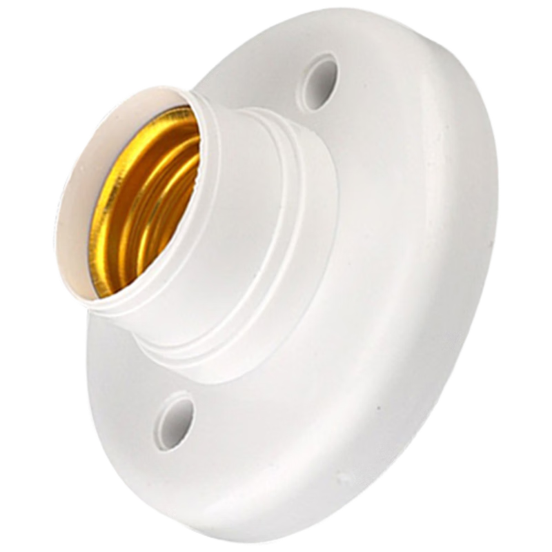 Jinggong E27 Screw Base Universal Round Lamp Holder Factory Property Corridor Wall Mounted Flat Lamp Base (No Light Source)