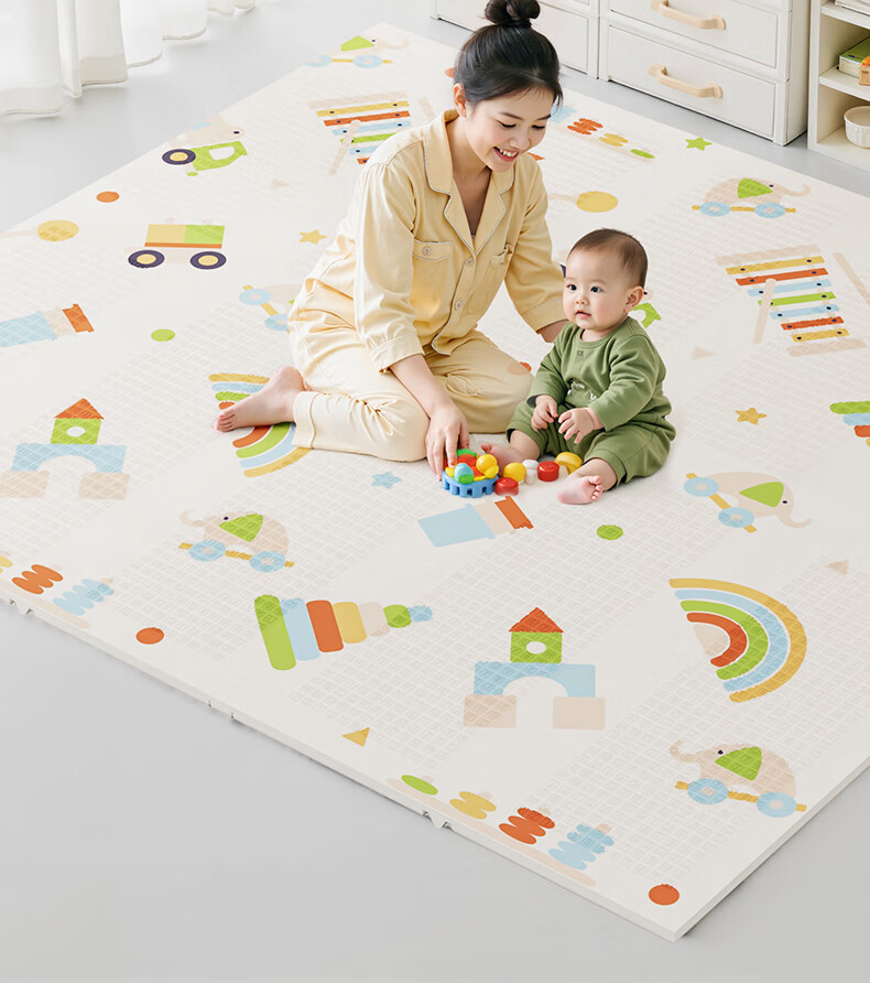 Babamama Crawling Mat, Baby Play Floor Mat, XPE Thickened Non-Slip, Foldable Living Room Anti-Fall Baby Crawling Pad, 180*150 1