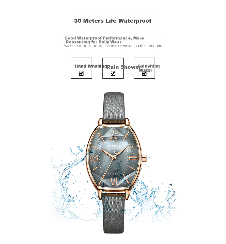 Julius Watch for Women, Barrel-Shaped Vintage Elegant Versatile Quartz Waterproof Fashionable Student Ladies' Watch, Coffee Color JA-703D 13