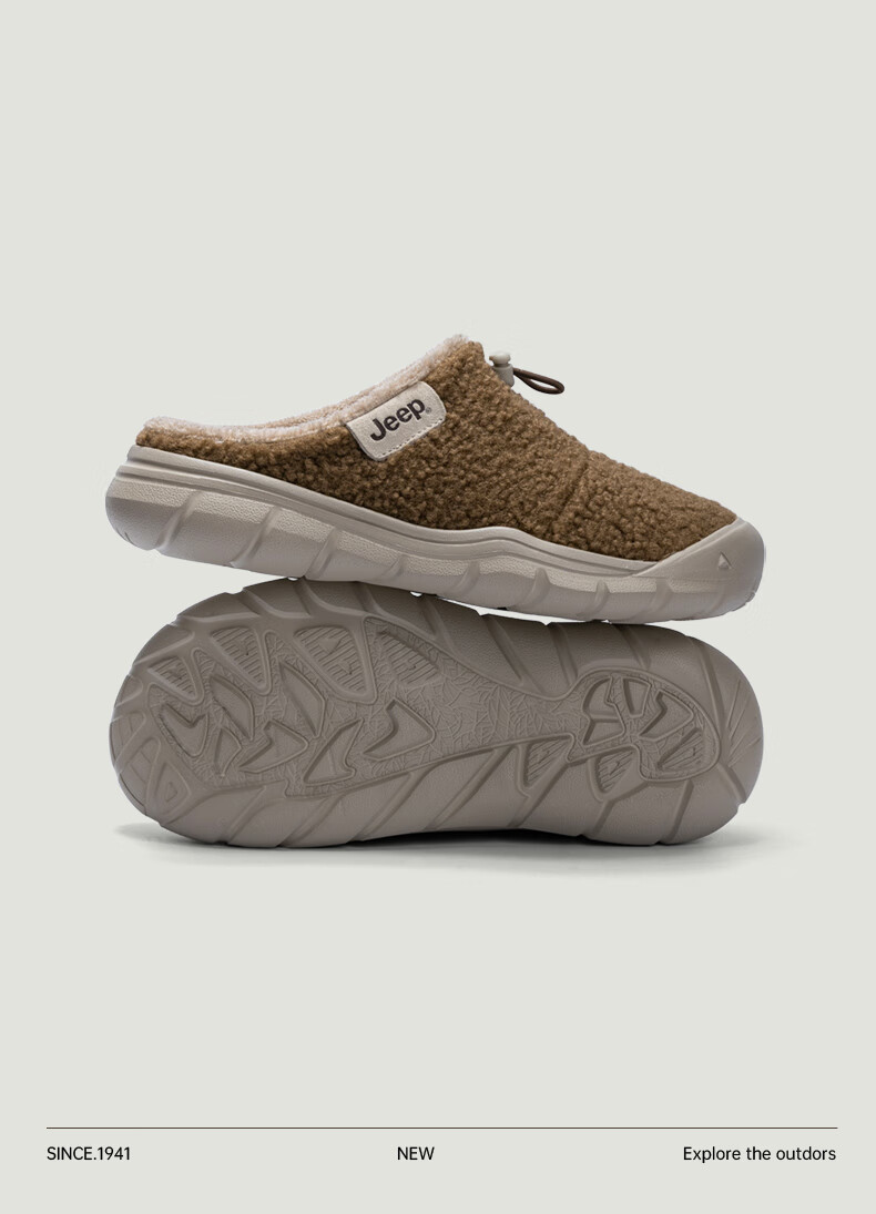 Jeep Women's Fleece-Lined Birkenstock Style Slip-On Mules Autumn Winter Casual Commuter Shoes Dark Coffee Color Size 37 9