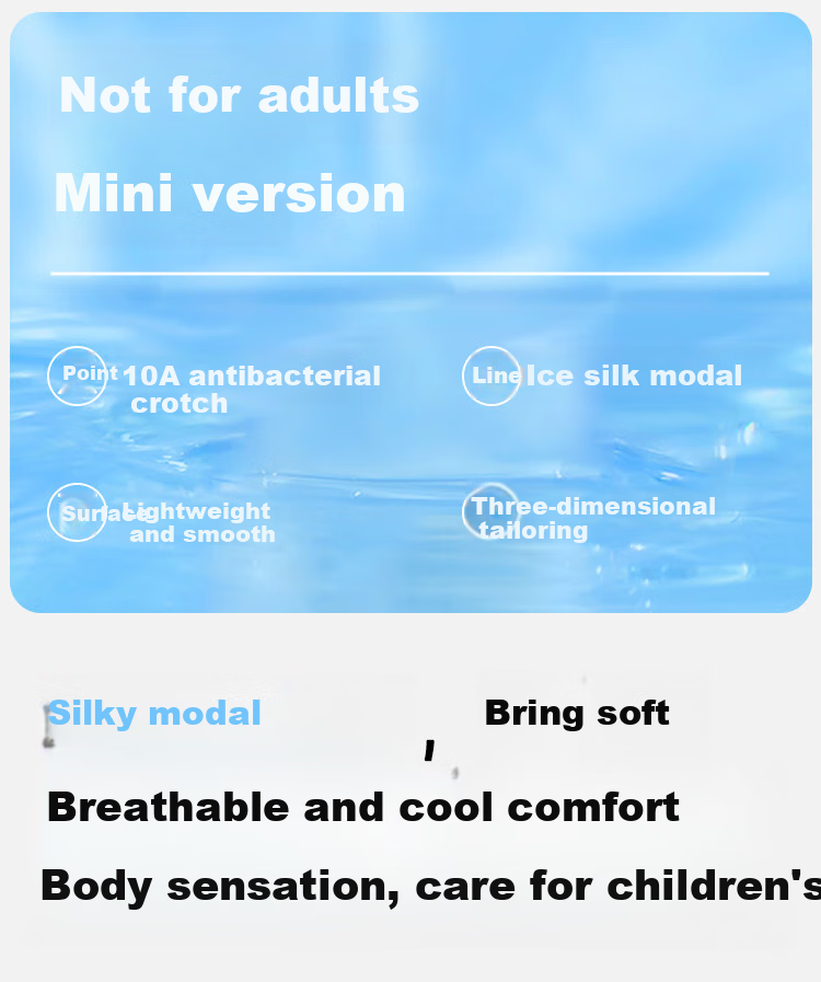 Bingxuemumian Children's Underwear, Girls' Ice Silk Thin Summer Modal Boyshorts, 7A Antibacterial Seamless Mid to Big Kids' Boxer Briefs 3
